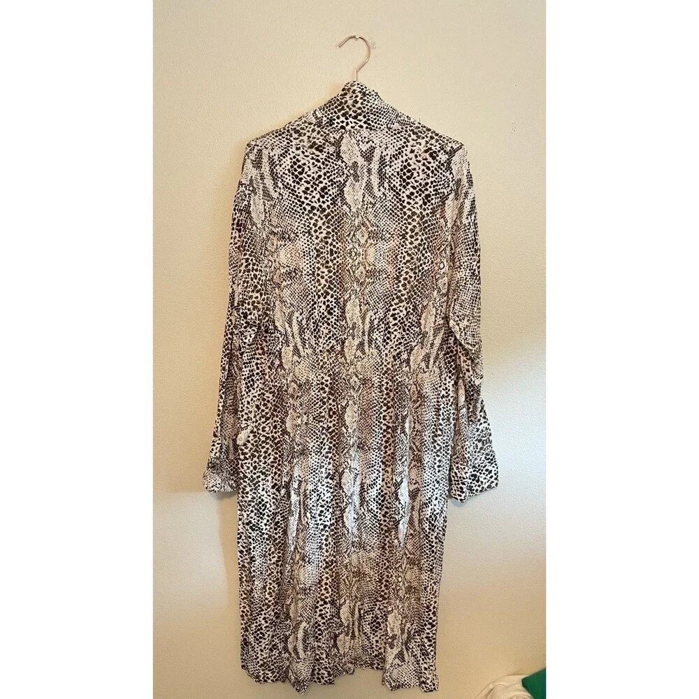 Free People Wild Nights Duster Womens Size XS animal Print Long Sleeve